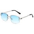 Wholesale 2024 New Arrivals Rectangle Diamond Cut Rimless Frameless Sunglass Luxury