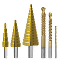6pcs Step Drill Slot Saw and Drill Set Is Suitable for Wood Aluminum Alloy Drilling and Expanding Processing