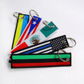 Factory Direct Custom Embroidery Patch Keyring Animal Pattern Floating Woven Fabric Car Key Tag for Decorations
