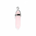 Fashionable Pink Quartz Stone Crystal Gemstone Pendants Bullet Shape Hexagonal Healing Pointed Chakra-Premium Product Category