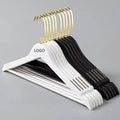 Custom logo High Quality Wooden Hanger White /black Wood Hanger Clothes Hangers