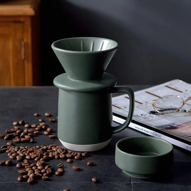 Hot-Selling Ceramic Hand Brewed Coffee Filter Cup Set  Coffee  Filter Ceramic Cup