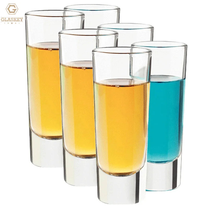 Heavy-Bottom 2oz Tequila Shot Glasses Crystal-Clear Liquor Cups Tall Shot Glasses