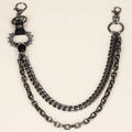 2026 Boy Retro Layer Hip Hop Metal Chain Belt With Ring Spike Black Punk Jeans Pants Metal Waist Pocket Chains Belts for Cowgirl
