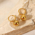 Fancy Jewelry Stainless Steel Separable Two Tone OT Buckle Stud Earrings Fan Charm Pendant Geometric Dangle Drop Hoop Earrings