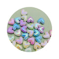 100 Pcs 13*15MM Candy Color Acrylic Heart Beads Assorted Colorful Love Heart Loose Spacer Beads for DIY Jewelry Craft Making
