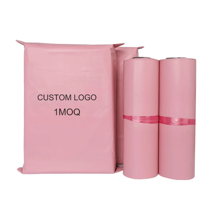 Guandu Wholesale Biodegradable Eco Friendly Polymailer Pink Poly Mailer Bags Custom Printed Plastic Envelopes Mailing Bags