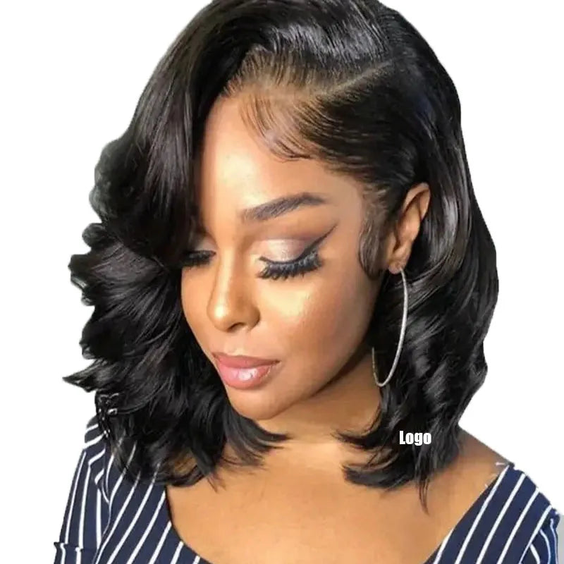 Wholesale 2026 Women's Black Side-parted Short Wavy Curly Hair Fluffy and Natural Selling Well in Europe America and Africa