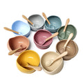 Silicone Baby Bowl Set with Spoon Strong Suction Feeding Set