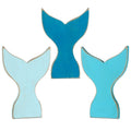 Best Seller Table Decor 3 Pcs Wooden Mermaid Tail Blue Mermaid Decor Summer Ocean Tiered Tray Decor
