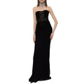 RNSHANGER Women's Summer Dress Fashion Black Lace V-Neck Two-Piece Vest Skirt Breathable Semi-Transparent Casual Two Piece Sets