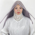 Arab Muslim Scarf Kids Soie Women De Mdeine Georgette Pleated Instant Bonnet Khimar Rayon Hijab Children Girls With Niqab