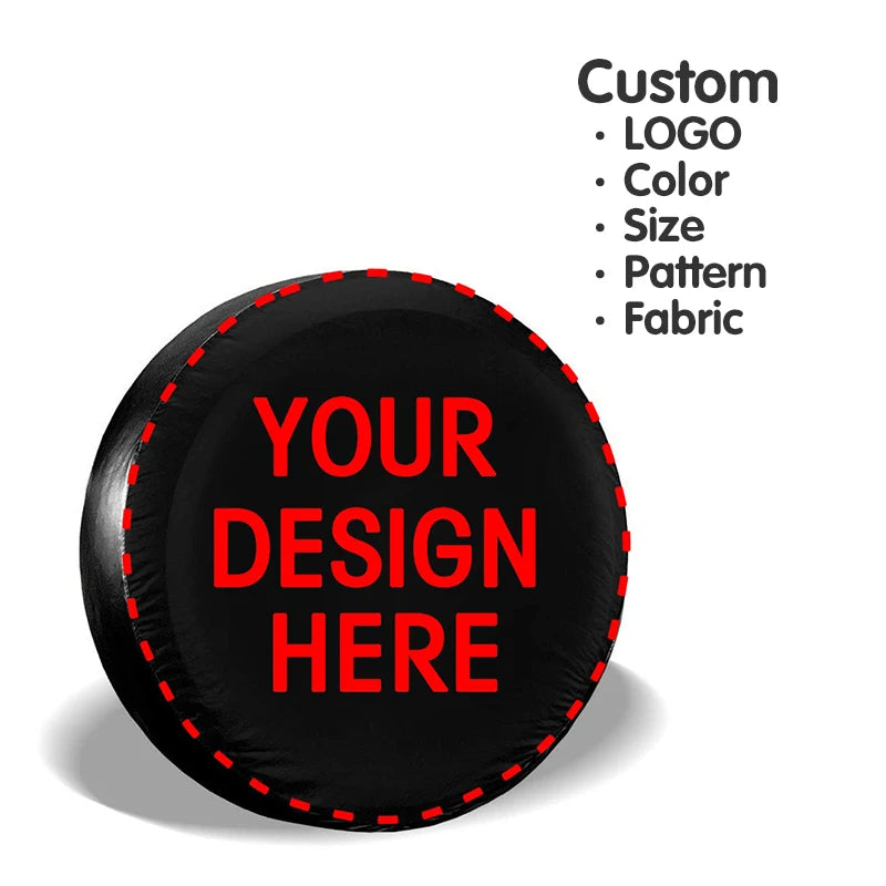 Custom Printing Polyester Spare Tire Cover Dust Proof Tyre Storage Bag for 14 15 16 17 Inch Waterproof Car Wheel Protector Cover