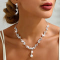 Elegant Bridal Jewelry Set: Korean Crystal Necklace & Earrings Wholesale
