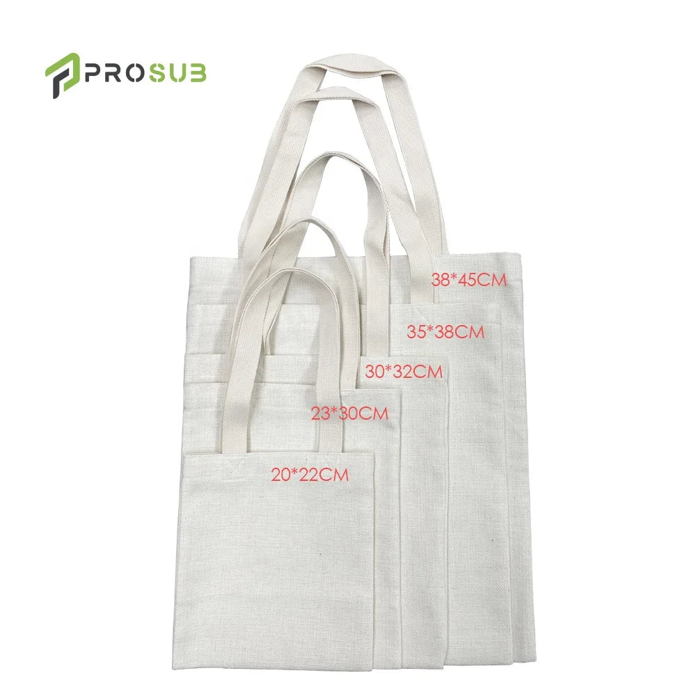 Prosub Sublimation Shopping Shoulder Bags Custom Printing Logo Linen Blank Sublimation Tote Bag