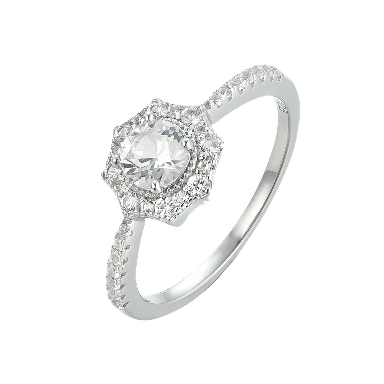 Guangzhou Jewelry Market Wedding 5925 Silver Ring Diamond Woman Fine Jewelry Engagement Moissanite Ring