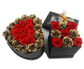 Forever Preserved Roses in Square Gift Box Gold Eternal Long Life Flure Immortal Everlasting Flower Valentine's Day Eternelle MegaBDM