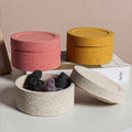 Factory Direct Sale Cement Aromatherapy Candle Container Cross-border High-end Creative Home Candle Jar Set with Lid Ornaments