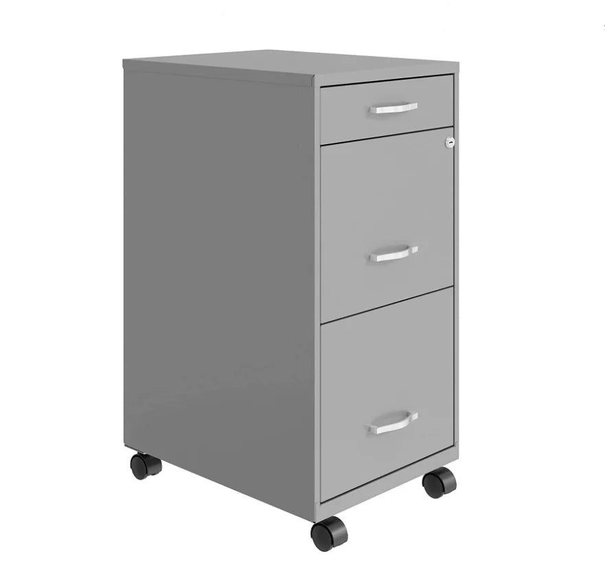 Customized 3-Drawer Office Steel Mobile Cabinet Iron Filing Cabinet with Wheels Metal Movable Storage