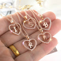 Factory Wholesale Letter Necklace Jewelry  26 Letter Zircon Love Heart Pendant Initial Necklace for Women Gift