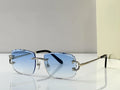 Fashion Small square Ladies Sunglasses Pure Titanium Original Quality Glasses UV400 Gradient Lenses Gold Rimless Glasses Men