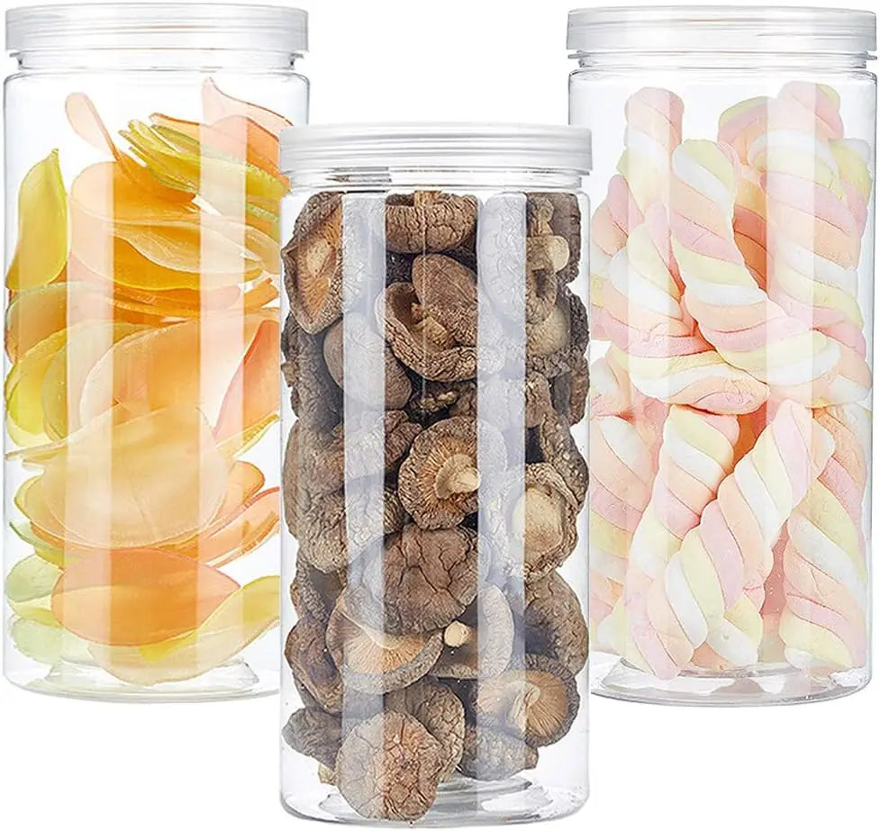 1000ml Clear Plastic Pet Jar Large Capacity 1L Plastic Jars Food Storage Jars
