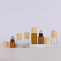 1ml 2ml 3ml Easy Take Tawny Essential Oil Roller Glass Bottle Bamboo Pattern Plastic Lid Screw Cap for Perfume Oil Roll Bottle
