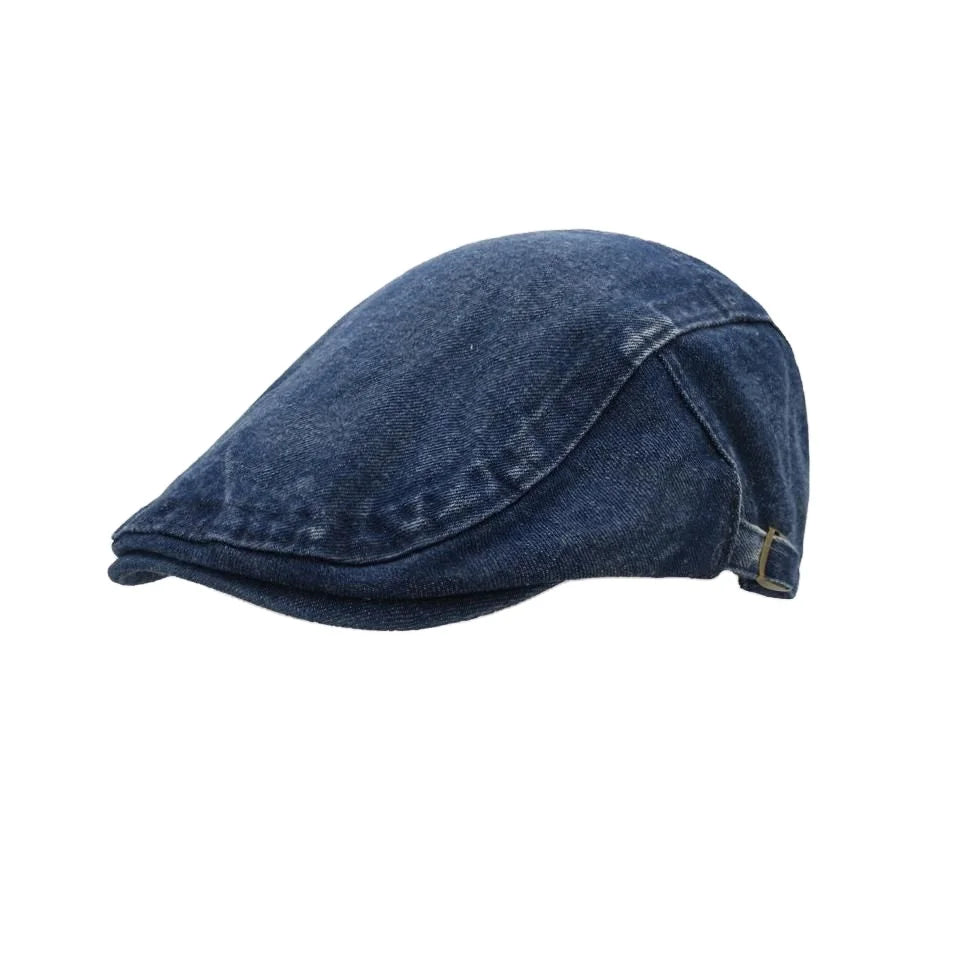 Unisex Cotton Dad Cap Newsboy Hats Flat Ivy Gatsby Cabbie Driving Berets Casual Denim Casquette for Men and Women