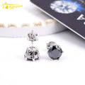 Ready to Ship Fashion Classic Regular 925 Sterling Silver Black Moissanite Diamond Stud Earrings