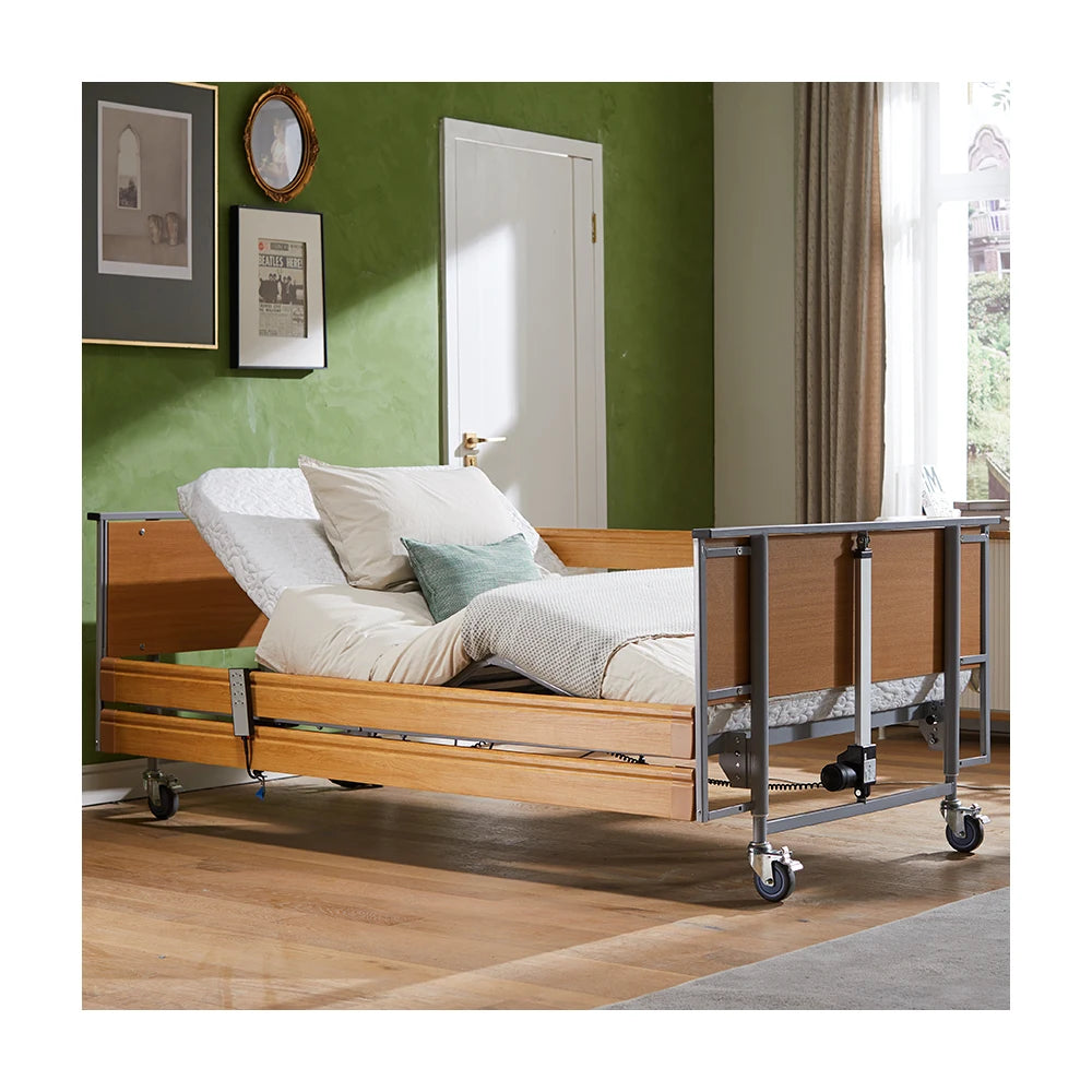 IEC 60601 Certificate Medical Machinery Wooden Nursing Partially Electric Mediacl Bed Nursing Home Care Bed Patient Hospital Bed