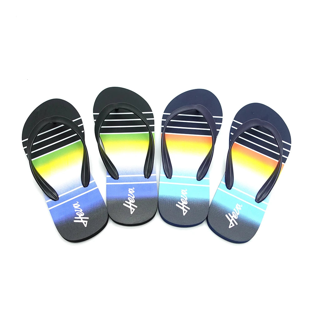 Wholesale Fashion Print  Men's  Slides slippers PE Light-weight Sole Flip Flops slippers Customize Flip Flops