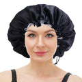 Satin Bonnet Sleep Cap Double Layer Reversible Adjustable Bonnet Cap for Night Sleeping