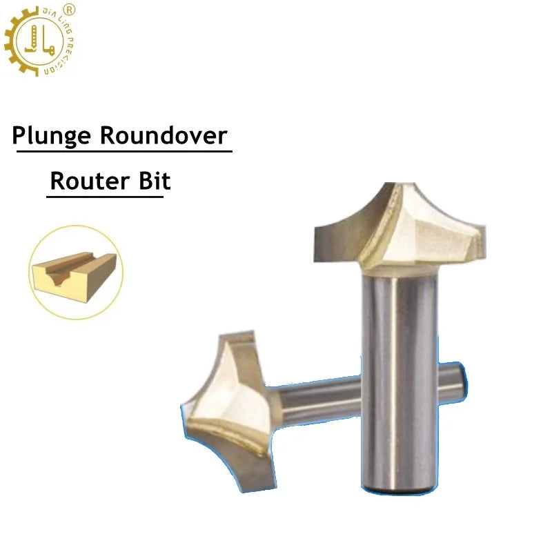 Tideway Open End Router Roundover Bits Woodworking 6.35mm Shank CNC Wood Groove Cutting Bits Plunge Roundover Bit
