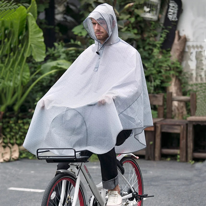 Reusable EVA Bike Riders Use Raincoat Poncho Flap Buckle Transparent Brim Anti-float Retaining Clip