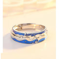 S925 Silver-plated Love Couple Ring Adjustable Men Women Wedding Engagement Open Ring S925 Silver Plated Couple Ring