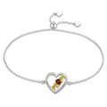 Abiding Jewelry Hot Sale Sterling 925 Silver Bracelet Birthstone Natural Garnet Special Jewelry