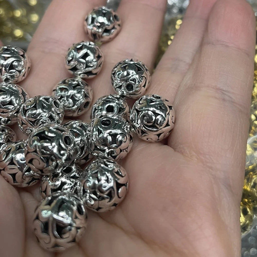 OLD Silver Alloy Pendant Charm Bead Charm Antique Style for DIY Jewelry Making Accessories