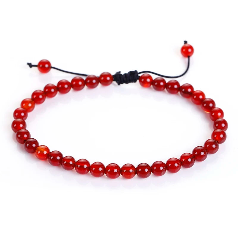 6mm Agate Onyx Turquoise Beaded Natural Stone Adjustable Bracelet ST160
