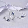 Fashionable 925 Sterling Silver Jewelry Set AAA Cubic Zirconia Rhodium Plating Wedding Four Leaf Jewelry Sets for Woman