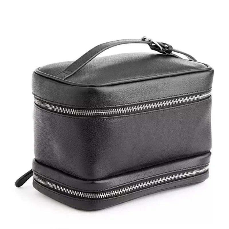 Wholesale Large Capacity Fashion PU Leather Makeup Bag Water Resistant and Durable with Zipper Closure Letter Pattern