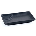 Japanese Restaurant Tableware Chip and Dip Serving Black Matte Melamine Sushi Plate