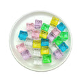 New 18mm Glitter Clear Acrylic Ice Cubes Plastic Square Beads for Party Decorations Diy Cabochons Wedding Party Holiday Gift