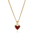 Inspire Jewelry Exquisite Heart Design Stainless Steel Heart Necklace Beautiful Red Enamel Pendant Engagement Jewelry for Unisex