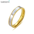 SP-LAM Hot Selling Rings Women Vacuum Gold Plated Stainless Steel Band Girls Finger Fashion Ring