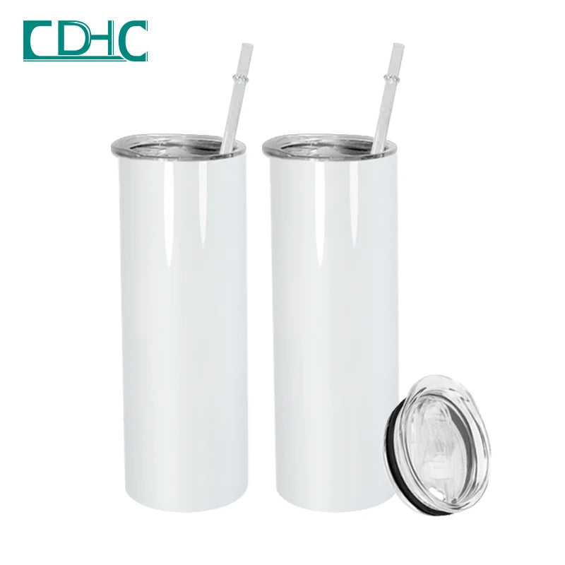 72 Hours Fast Delivery 20oz Straight Sublimation Blank Tumbler 50pcs/ctn 20oz Travel Cup with Straw and Lid