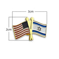 Fast Shipping Gold-Plated Customizable Design Israel America Friendship Flag Badge Country Flag Metal Patriotic Custom Logo