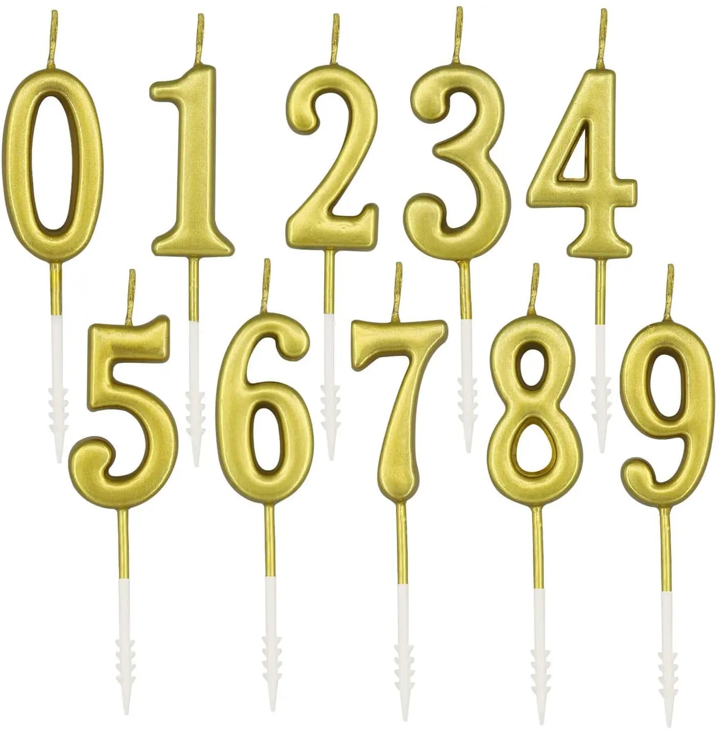 Cupcake Decor Number 0-9 Candles Cake Topper Happy Birthday Gift Party Supplies