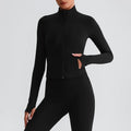 XW-8018 Popular Wholesale Stand Collar Long Sleeve Active Sports Tops Pockets Gym Custom Logo Yoga Zip up Jackets for Women