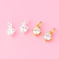Simple 925 Sterling Silver Tiny Round CZ Drop Charms for Jewelry Making Supplies 5.4mm