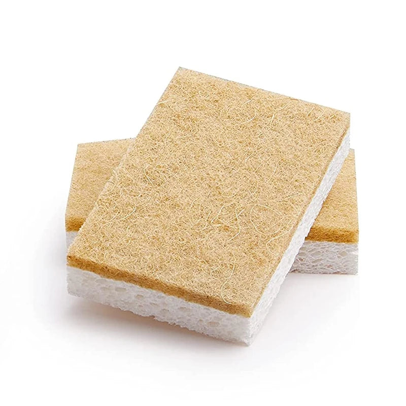 100% Natural Scouring Pad Biodegradable Reusable Sisal Sponge Household Mesh Wash Cleaning Cellulose Sponge Products for Kitchen